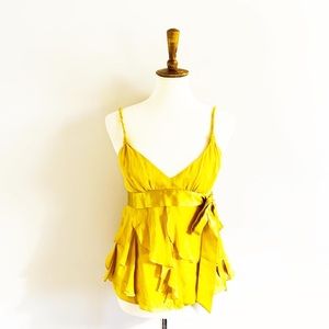 BCBG MAXAZRIA SIDE TIE RUFFLE TANK SIZE S